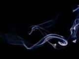 white and blue smoke illustration