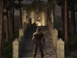 a man standing on top of a set of stairs