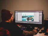 black flat screen computer monitor