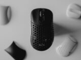 a black and white photo of a computer mouse