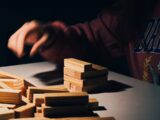brown wooden blocks on white table
