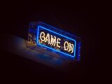 Game on neon signage turned on