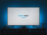 a television screen with the prime video logo on it