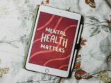 a tablet with the words mental health matters on it