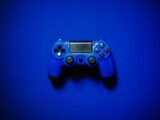 blue sony ps 4 game controller