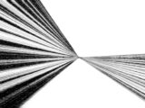 Abstract black and white lines converging to a point